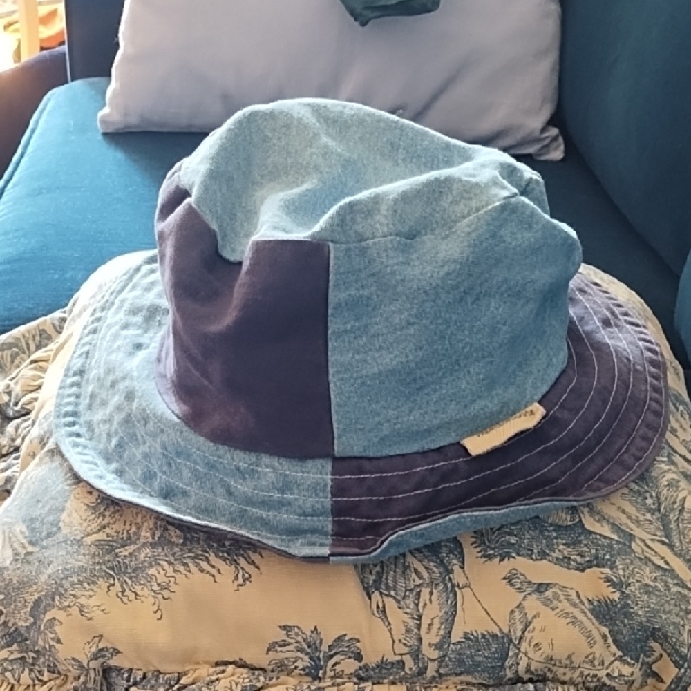Pamplemousse Cotton Patchwork Denim Bucket Hat S/M